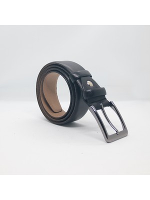 Paşala Leather Hakiki Deri Erkek Klasik Kemer Siyah 3,5 cm Çift Kat Deri Dayanıklı Tokalı Kutulu Teslimat