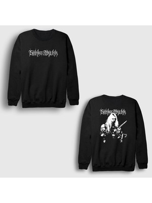 Presmono Unisex Siyah Logo Kekht Arakh Sırt Baskılı Sweatshirt