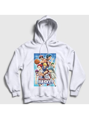 Presmono Unisex Beyaz Cover Kuroko's Basketball Basket Kapüşonlu Sweatshirt