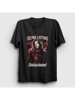 Presmono Unisex Siyah Bass Guitar Georg Listing Tokio Hotel T-Shirt