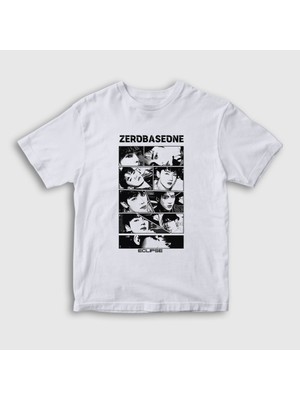 Presmono Unisex Çocuk Beyaz Eclipse K Pop Zerobaseone T-Shirt