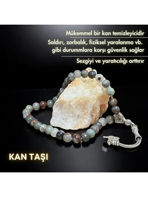 Bonicce Kan Taşı Gerçek Doğal Taş Tesbih