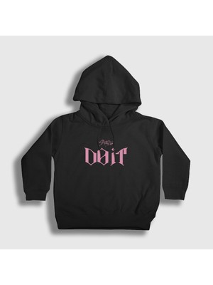 Presmono Unisex Çocuk Siyah Do It Doit Skz Stray Kids Kapüşonlu Sweatshirt