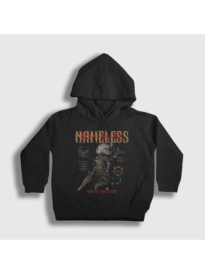 Presmono Unisex Çocuk Siyah Nameless King Dark Souls Kapüşonlu Sweatshirt