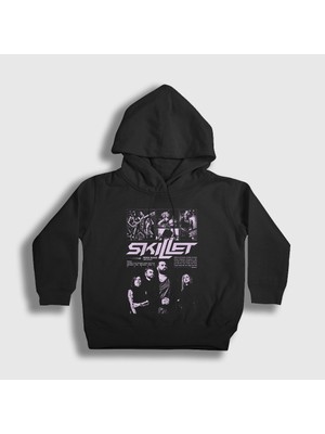 Presmono Unisex Çocuk Siyah Rock Band Skillet Kapüşonlu Sweatshirt