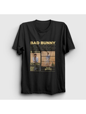 Presmono Unisex Siyah Popular Bad Bunny T-Shirt