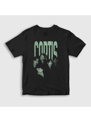 Presmono Unisex Çocuk Siyah Poster K Pop Cortis T-Shirt