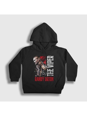 Presmono Unisex Çocuk Siyah The Viper Wwe Randy Orton Kapüşonlu Sweatshirt