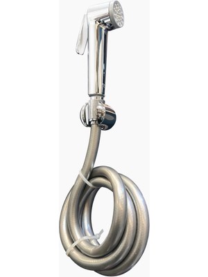 Genel Tetikli El Duşu Seti – Taharet Musluğu Sprey Başlığı + Hortum + Duvar Aparatı | Paslanmaz Krom Kaplama Hijyenik Bide Sprey