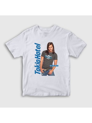 Presmono Unisex Çocuk Beyaz Poster Georg Listing Tokio Hotel T-Shirt