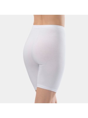 Türen Kadın Basic Pamuklu Likralı Kısa Tayt 239/BEYAZ