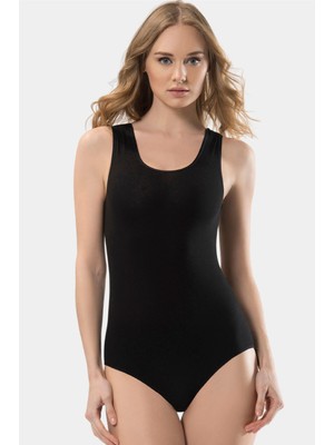 Türen Kadın Askılı Pamuklu Agraflı Body 286/SIYAH