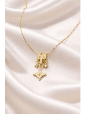 Suzi Shine Çelik Zirkon Taşlı Luis Charm Kolye