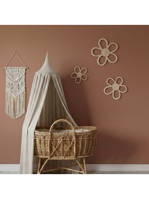 Meta Design Ahşap Papatya Model Duvar Dekoru 3 Adet