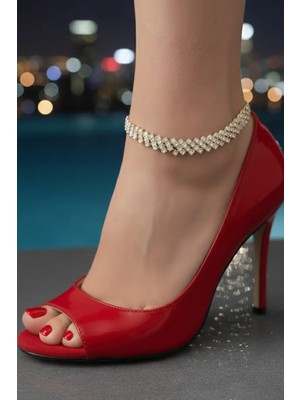 Caş Dekorasyon Altın Renk Taşlı Tasarım Halhal