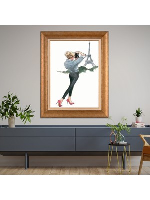 Giyense Altın Varaklı Çerçeveli Paspartulu Tablo RDF513