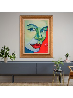 Giyense Altın Varaklı Çerçeveli Paspartulu Tablo RDF257