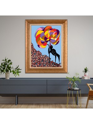 Giyense Altın Varaklı Çerçeveli Paspartulu Tablo RDF1284