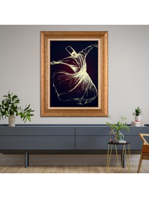 Giyense Altın Varaklı Çerçeveli Paspartulu Tablo RDF640