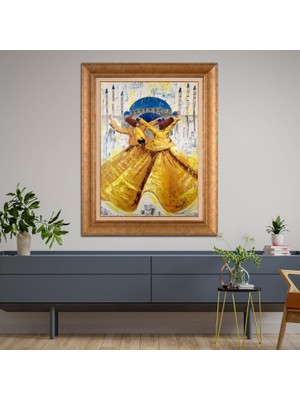 Giyense Altın Varaklı Çerçeveli Paspartulu Tablo RDF1558