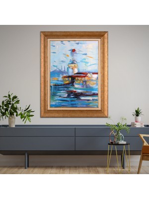 Giyense Altın Varaklı Çerçeveli Paspartulu Tablo RDF451