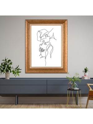 Giyense Altın Varaklı Çerçeveli Paspartulu Tablo RDF864