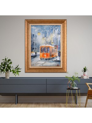 Giyense Altın Varaklı Çerçeveli Paspartulu Tablo RDF229