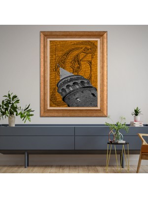 Giyense Altın Varaklı Çerçeveli Paspartulu Tablo RDF322