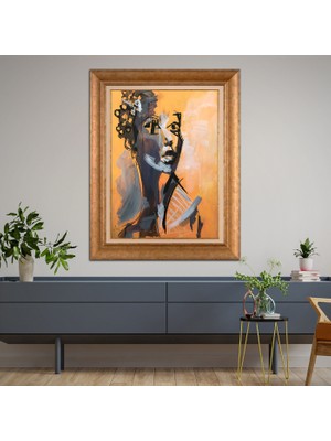 Giyense Altın Varaklı Çerçeveli Paspartulu Tablo RDF525