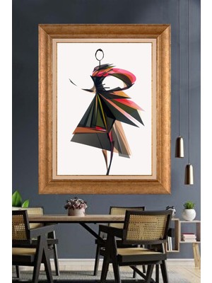 Giyense Altın Varaklı Çerçeveli Paspartulu Tablo RDF89