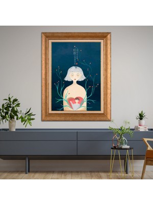 Giyense Altın Varaklı Çerçeveli Paspartulu Tablo RDF180