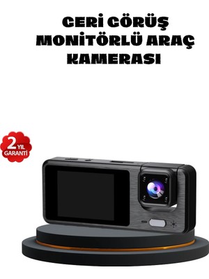 Dukkanıum 3 Kameralı Araç Dvr 1080P Ön + Hd Arka + Iç Kamera Döngü Kayıt 2’’ Ekran