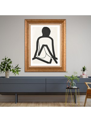 Giyense Altın Varaklı Çerçeveli Paspartulu Tablo RDF656