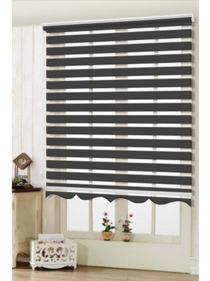 YS Perde Tasarım Modern Soft Bambu Antrasit Gri Zebra Stor Perde , Alüminyum Kasalı Yüksek Kaliteli - Siyah SBW6863/08W