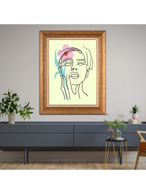 Giyense Altın Varaklı Çerçeveli Paspartulu Tablo RDF727