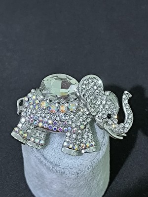 Vulwox Kristal Işıltılı Fortuna Fil Broş