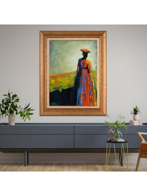 Giyense Altın Varaklı Çerçeveli Paspartulu Tablo RDF580