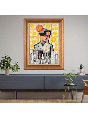 Giyense Altın Varaklı Çerçeveli Paspartulu Tablo RDF611