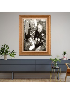 Giyense Altın Varaklı Çerçeveli Paspartulu Tablo RDF679