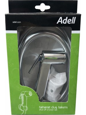 Adell Taharet Duş Takımı Krom – Shut Off Taharet Musluğu Seti Spiral Hortumlu El Duşu Bide Duş Seti