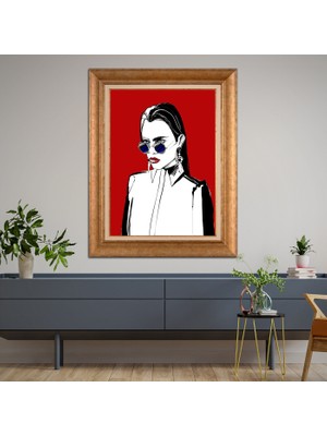 Giyense Altın Varaklı Çerçeveli Paspartulu Tablo RDF185