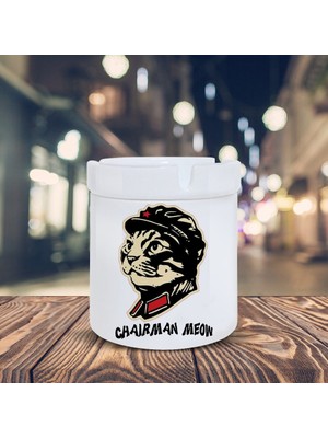 Asilmeydan Chairman Meow Kedi Baskılı Küllük Seramik Kül Tablası-50111