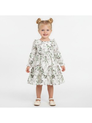 Seabubbles Müslin Çiçekli Kız Çocuk Uzun Kollu Çantalı Elbise