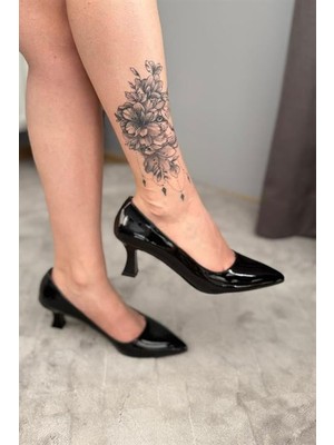 Difolia Kadın Sity Siyah Rugan 6 cm Ince Topuklu Stiletto