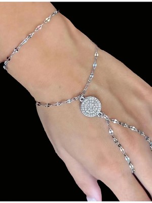 Caş Dekorasyon Gümüş Renk Taşlı Çelik Şahmeran