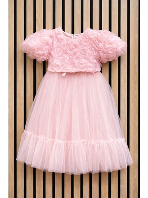 NerKids Kız Çocuk Güllü Tütü Takım Abiye