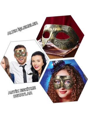 Eco Port Altın Eskitme Yüz Maskesi - Antik Tarz Balo Maskesi