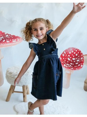 NerKids Kız Çocuk Sırt Açık Kot Elbise