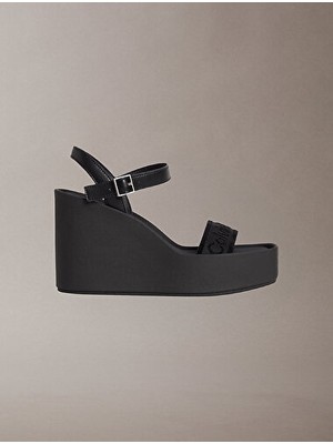 Calvin Klein Kadın Wedge Bantlı Deri Sandalet