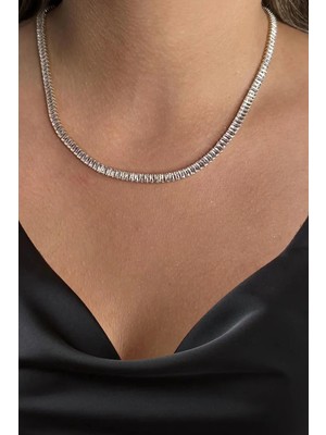 Caş Dekorasyon Altın Renk Taşlı Çelik Su Yolu Kolye